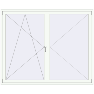 Buy Tilt-and-Turn 1930x1580 mm REHAU OPTIMUM EURO-DESIGN 70 RAL 9016 Traffic white two-sided