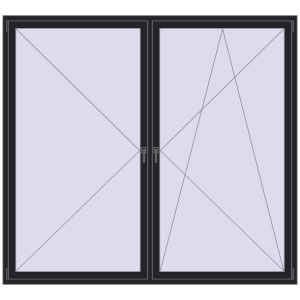 Buy Tilt-and-Turn 2300x2100 mm REHAU ENERGY-SAVING SYNEGO MD BLACK_ULTI-MATT two-sided