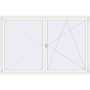 Buy Tilt-and-Turn 2300x1500 mm REHAU ENERGY-SAVING SYNEGO MD RAL 9016 Traffic white two-sided
