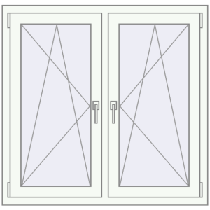 Buy Tilt-and-Turn 1100x1070 mm REHAU OPTIMUM EURO-DESIGN 70 RAL 9016 Traffic white two-sided