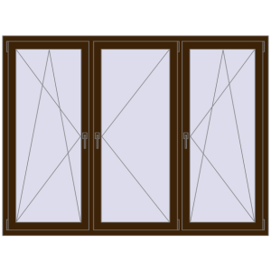Buy Tilt-and-Turn 2000x1500 mm REHAU OPTIMUM EURO-DESIGN 70 DARK_OAK two-sided