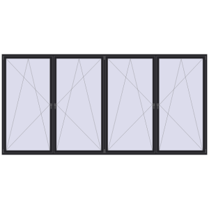 Buy Tilt-and-Turn 4700x2300 mm REHAU ENERGY-SAVING SYNEGO MD BLACK_ULTI-MATT two-sided