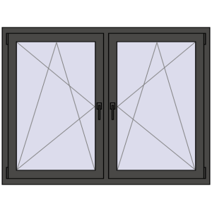 Zamów teraz Okna skrzydłowe 1515x1085 mm REHAU ENERGY-SAVING SYNEGO MD BASALT_GREY dwustronny