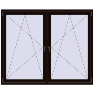 Buy Tilt-and-Turn 1755x1445 mm REHAU ENERGY-SAVING SYNEGO MD BLACK_BROWN two-sided