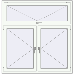 Buy Tilt-and-Turn 1440x1480 mm REHAU OPTIMUM EURO-DESIGN 70 RAL 9016 Traffic white two-sided