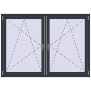 Zamów teraz Okna skrzydłowe 1740x1220 mm REHAU ENERGY-SAVING SYNEGO MD ANTHRACITE_GREY_STRUKTURAL dwustronny