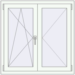 Buy Tilt-and-Turn 1000x1000 mm REHAU ENERGY-SAVING SYNEGO MD RAL 9016 Traffic white two-sided