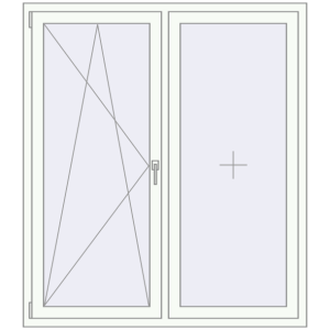 Buy Tilt-and-Turn 1400x1600 mm REHAU ENERGY-SAVING SYNEGO MD RAL 9016 Traffic white two-sided