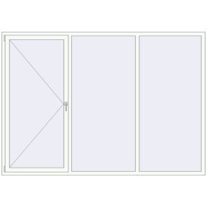 Buy Tilt-and-Turn 2700x1900 mm REHAU OPTIMUM EURO-DESIGN 70 RAL 9016 Traffic white two-sided