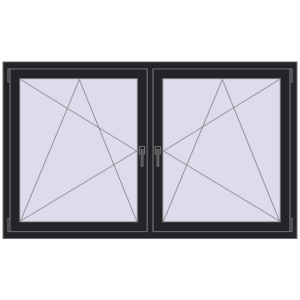 Buy Tilt-and-Turn 1770x1070 mm REHAU ENERGY-SAVING SYNEGO MD BLACK_ULTI-MATT two-sided