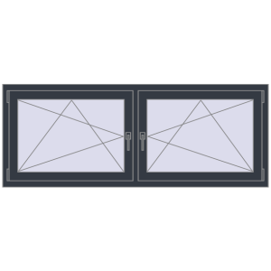 Buy Tilt-and-Turn 1770x680 mm REHAU ENERGY-SAVING SYNEGO MD ANTHRACITE_GREY_STRUKTURAL two-sided