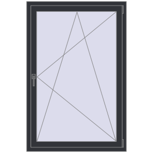 Buy Tilt-and-Turn 1000x1500 mm REHAU OPTIMUM EURO-DESIGN 70 ANTHRACITE_GREY_STRUKTURAL two-sided