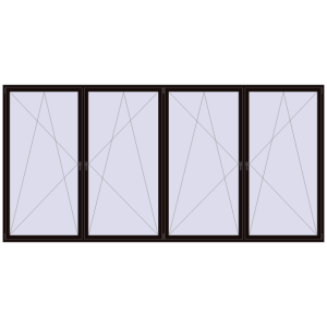 Buy Tilt-and-Turn 4700x2300 mm REHAU ENERGY-SAVING SYNEGO MD BLACK_BROWN two-sided