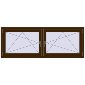 Zamów teraz Okna skrzydłowe 1830x665 mm REHAU ENERGY-SAVING SYNEGO MD DARK_OAK dwustronny