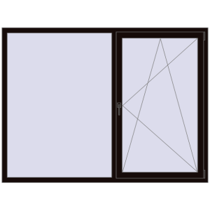 Buy Tilt-and-Turn 2000x1500 mm REHAU ENERGY-SAVING SYNEGO MD BLACK_BROWN two-sided