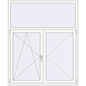 Buy Tilt-and-Turn 1450x1750 mm REHAU OPTIMUM EURO-DESIGN 70 RAL 9016 Traffic white two-sided