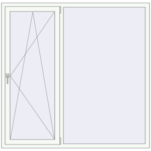 Aluminum window 1735x1700 mm Double-leaf. View from inside Buy Tilt-and-Turn 1735x1700 mm KORSA ALU STANDARD 70