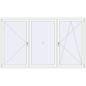 Buy Tilt-and-Turn 2700x1600 mm REHAU ENERGY-SAVING SYNEGO MD RAL 9016 Traffic white two-sided
