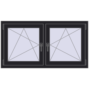 Zamów teraz Okna skrzydłowe 1275x680 mm REHAU ENERGY-SAVING SYNEGO MD BLACK_ULTI-MATT dwustronny