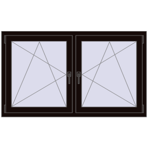 Zamów teraz Okna skrzydłowe 1530x860 mm REHAU ENERGY-SAVING SYNEGO MD BLACK_BROWN dwustronny