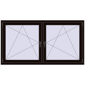 Okno plastikowe 1840x935 mm Dwuskrzydłowe. Widok od środka Zamów teraz Okna skrzydłowe 1840x935 mm REHAU ENERGY-SAVING SYNEGO MD BLACK_BROWN dwustronny