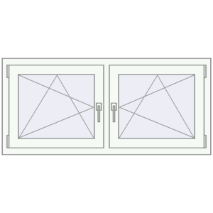 Buy Tilt-and-Turn 1300x600 mm REHAU BRILLANT DESIGN WALNUT external