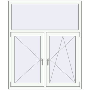 Buy Tilt-and-Turn 1200x1450 mm REHAU OPTIMUM EURO-DESIGN 70 RAL 9016 Traffic white two-sided