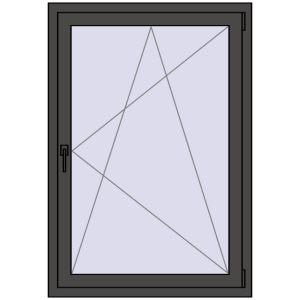 Buy Tilt-and-Turn 900x1300 mm REHAU ENERGY-SAVING SYNEGO MD BASALT_GREY two-sided
