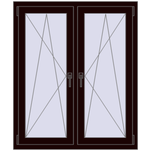 Zamów teraz Okna skrzydłowe 1065x1250 mm REHAU ENERGY-SAVING SYNEGO MD CHOCOLATE_BROWN dwustronny