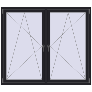 Zamów teraz Okna skrzydłowe 1650x1445 mm REHAU ENERGY-SAVING SYNEGO MD BLACK_ULTI-MATT dwustronny