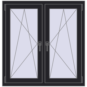 Zamów teraz Okna skrzydłowe 1095x1115 mm REHAU ENERGY-SAVING SYNEGO MD BLACK_ULTI-MATT dwustronny