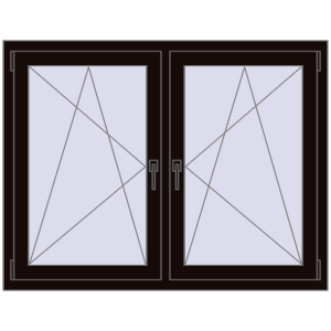 Zamów teraz Okna skrzydłowe 1260x1010 mm REHAU ENERGY-SAVING SYNEGO MD BLACK_BROWN dwustronny