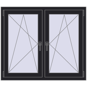 Zamów teraz Okna skrzydłowe 1185x995 mm REHAU ENERGY-SAVING SYNEGO MD BLACK_ULTI-MATT dwustronny