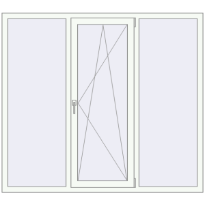 Buy Tilt-and-Turn 1750x1560 mm REHAU OPTIMUM EURO-DESIGN 70 RAL 9016 Traffic white two-sided