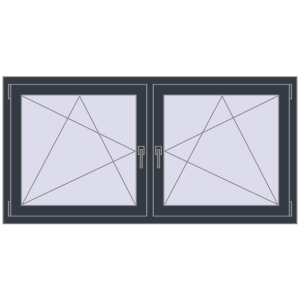 Zamów teraz Okna rozwierne 1635x785 mm REHAU ENERGY-SAVING SYNEGO MD ANTHRACITE_GREY_STRUKTURAL dwustronny