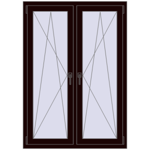 Okno plastikowe 1050x1475 mm Dwuskrzydłowe. Widok od środka Zamów teraz Okna skrzydłowe 1050x1475 mm REHAU ENERGY-SAVING SYNEGO MD CHOCOLATE_BROWN dwustronny