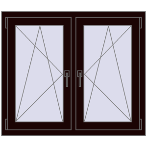 Zamów teraz Okna skrzydłowe 1095x905 mm REHAU ENERGY-SAVING SYNEGO MD CHOCOLATE_BROWN dwustronny