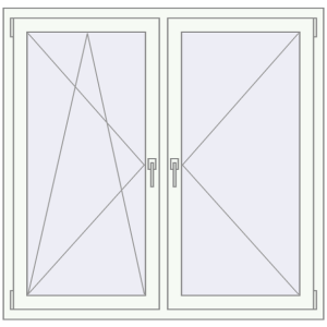 Buy Tilt-and-Turn 1340x1300 mm REHAU OPTIMUM EURO-DESIGN 70 RAL 9016 Traffic white two-sided