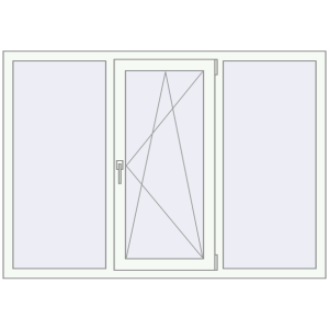 Buy Tilt-and-Turn 1650x1160 mm REHAU OPTIMUM EURO-DESIGN 70 RAL 9016 Traffic white two-sided
