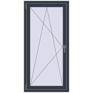 Zamów teraz Okna skrzydłowe 745x1475 mm REHAU ENERGY-SAVING SYNEGO MD ANTHRACITE_GREY_STRUKTURAL dwustronny