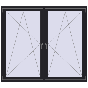 Zamów teraz Okna skrzydłowe 1840x1535 mm REHAU ENERGY-SAVING SYNEGO MD BLACK_ULTI-MATT dwustronny