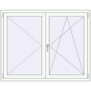 Buy Tilt-and-Turn 1460x1160 mm REHAU OPTIMUM EURO-DESIGN 70 RAL 9016 Traffic white two-sided