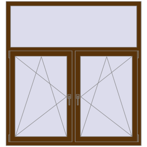 Buy Tilt-and-Turn 1500x1600 mm REHAU OPTIMUM EURO-DESIGN 70 WALNUT two-sided