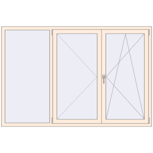 Buy Tilt-and-Turn 2100x1400 mm REHAU OPTIMUM EURO-DESIGN 70 CREAME_WHITE_50L-2 two-sided