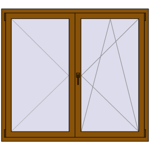 Buy Tilt-and-Turn 1500x1350 mm REHAU OPTIMUM EURO-DESIGN 70 GOLDEN OAK two-sided