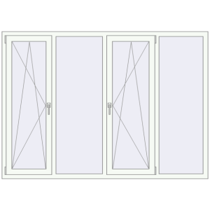 Buy Tilt-and-Turn 2100x1500 mm REHAU OPTIMUM EURO-DESIGN 70 RAL 9016 Traffic white two-sided