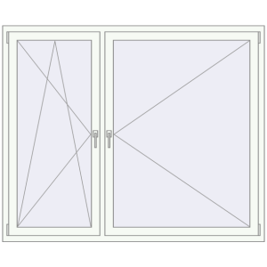 Buy Tilt-and-Turn 1810x1490 mm REHAU ENERGY-SAVING SYNEGO MD RAL 9016 Traffic white two-sided