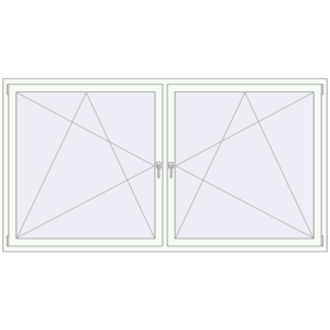 Buy Tilt-and-Turn 2460x1315 mm REHAU OPTIMUM EURO-DESIGN 70 RAL 9016 Traffic white two-sided