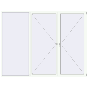 Buy Tilt-and-Turn 3000x2300 mm REHAU ENERGY-SAVING SYNEGO MD RAL 9016 Traffic white two-sided