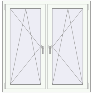 Buy Tilt-and-Turn 1200x1200 mm REHAU ENERGY-SAVING SYNEGO MD RAL 9016 Traffic white two-sided